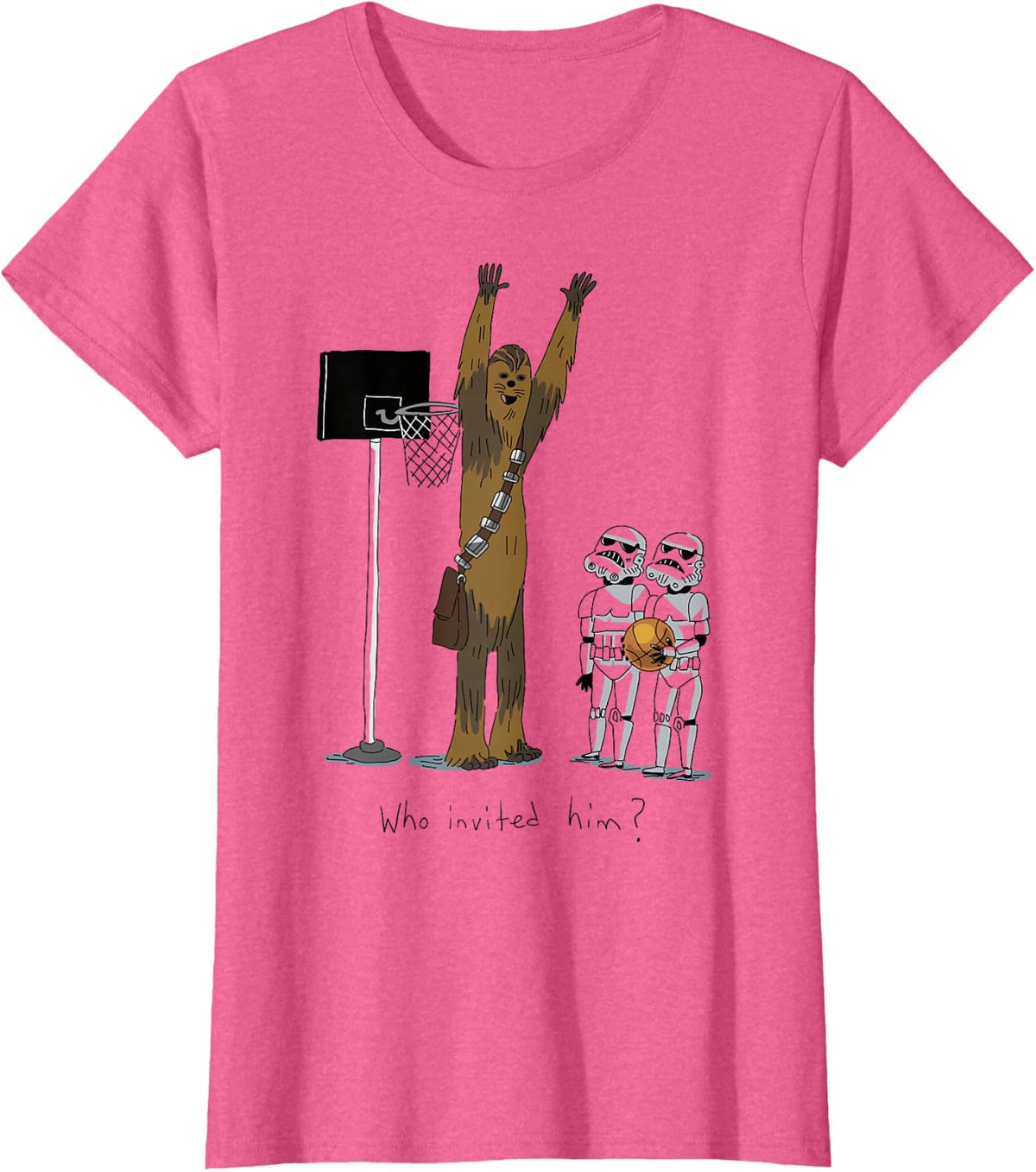 Star Wars Chewbacca Basketball Who Invited Him Disney+ T-Shirt