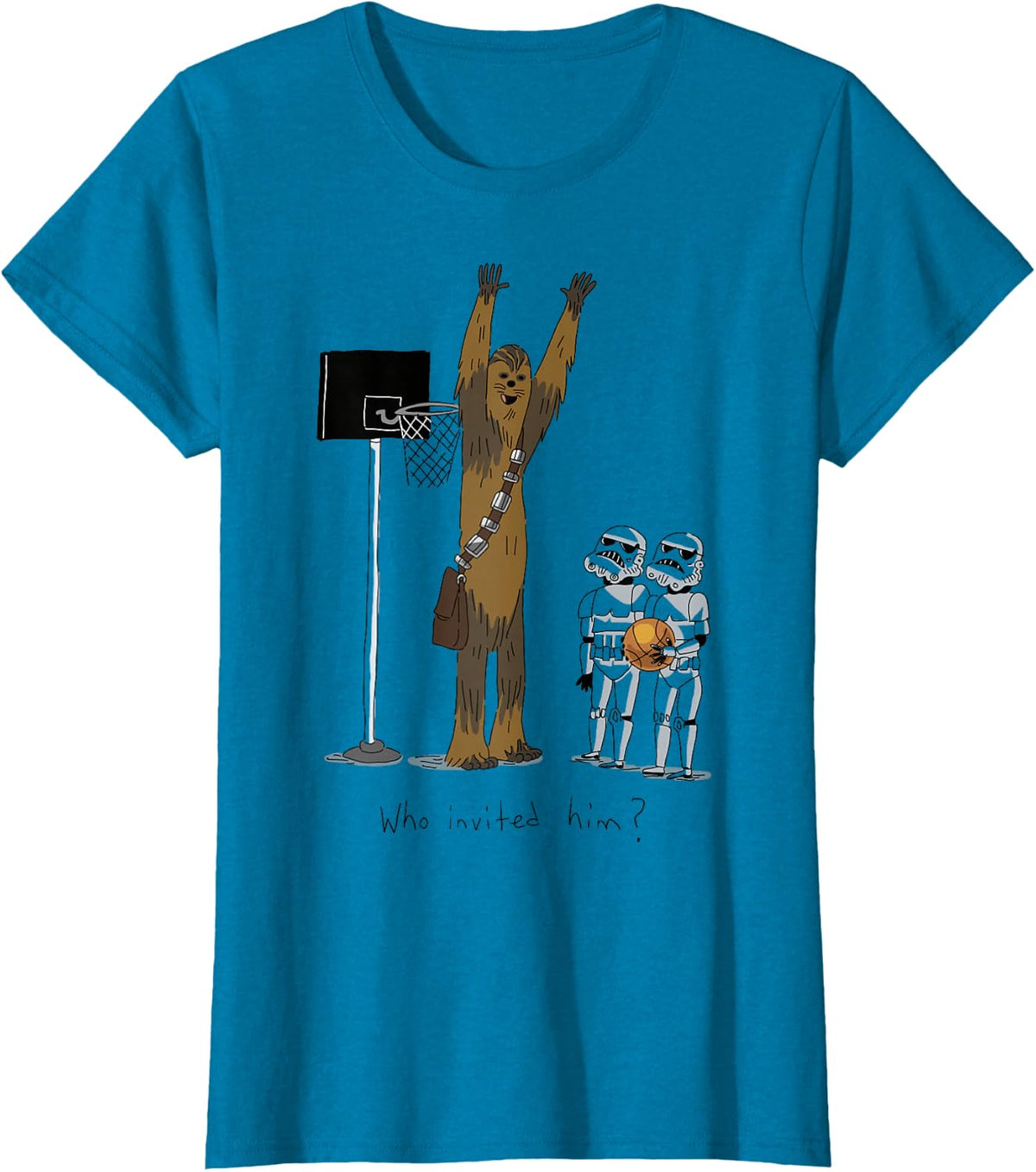 Star Wars Chewbacca Basketball Who Invited Him Disney+ T-Shirt