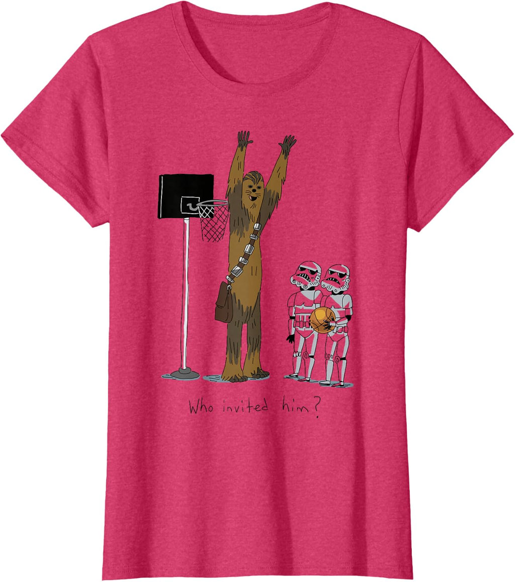Star Wars Chewbacca Basketball Who Invited Him Disney+ T-Shirt