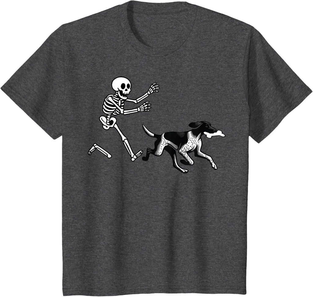 German Shorthaired Pointer Running Skeleton Halloween T-Shirt