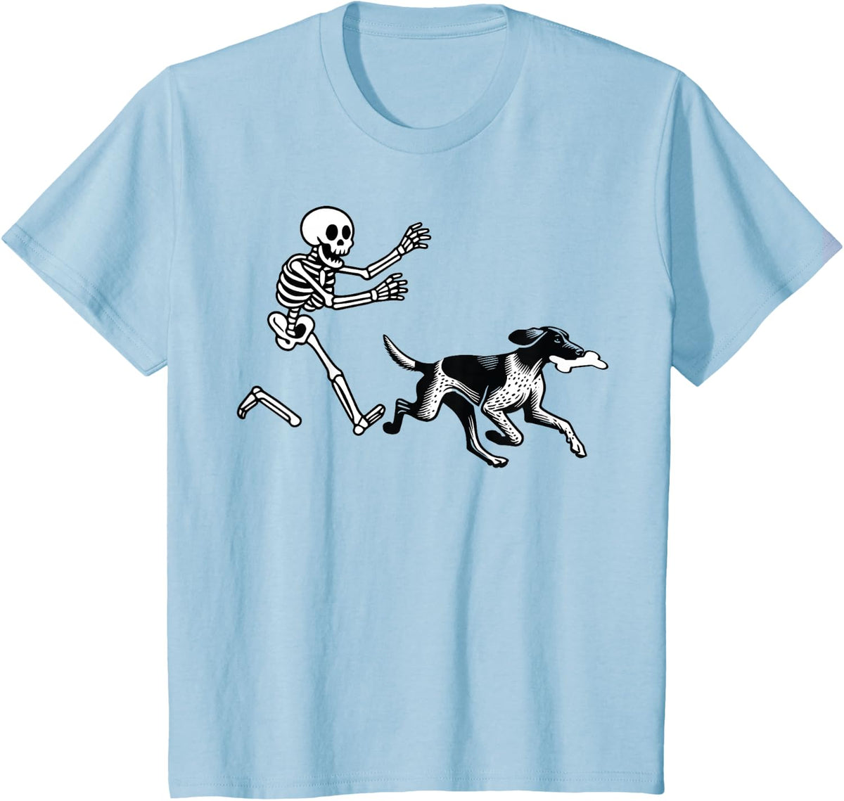 German Shorthaired Pointer Running Skeleton Halloween T-Shirt