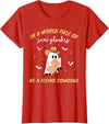 Labor and Delivery Nurse Halloween Ghost Flying Cowgirl Fall T-Shirt