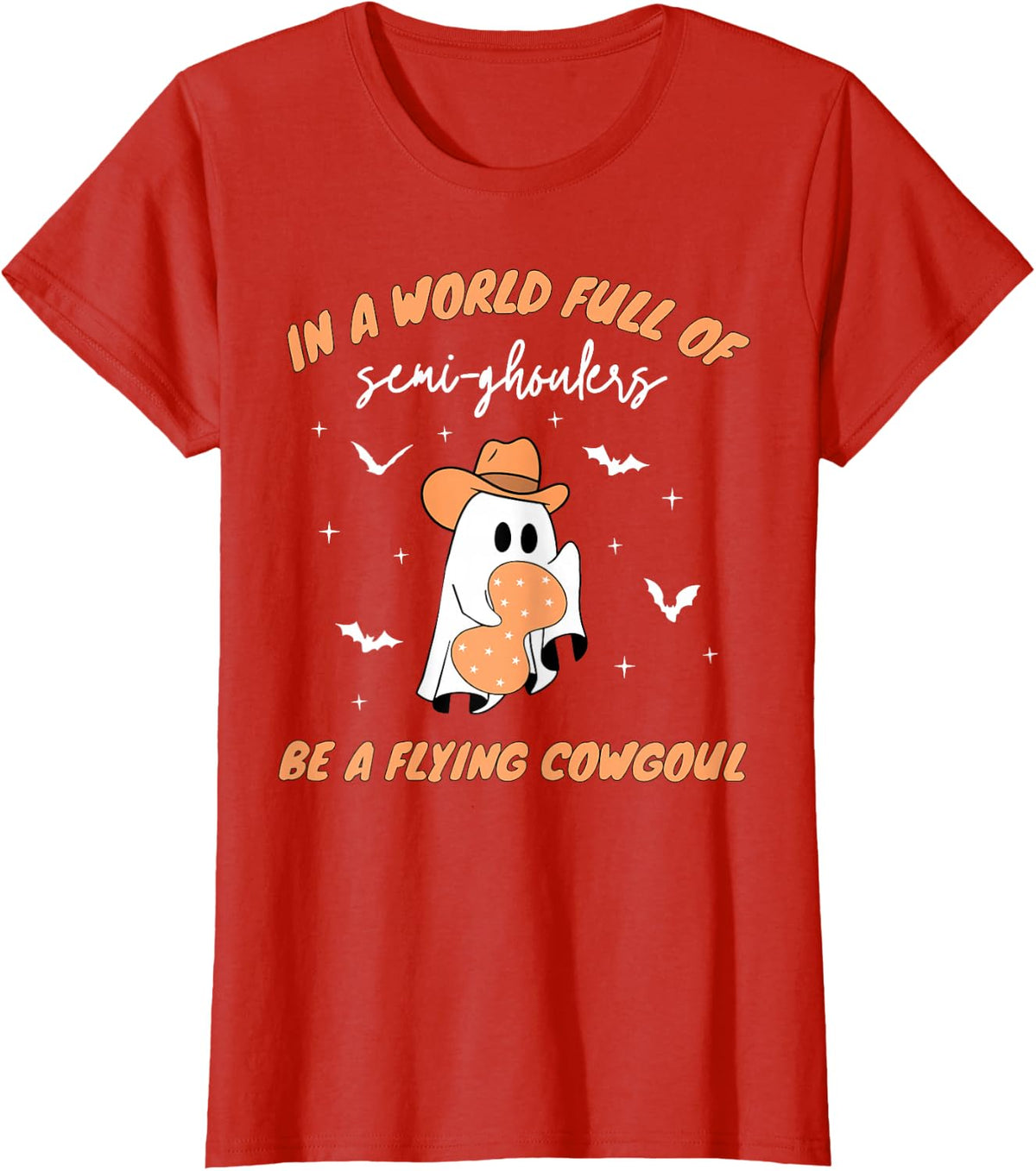 Labor and Delivery Nurse Halloween Ghost Flying Cowgirl Fall T-Shirt