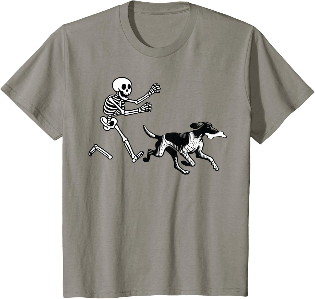 German Shorthaired Pointer Running Skeleton Halloween T-Shirt