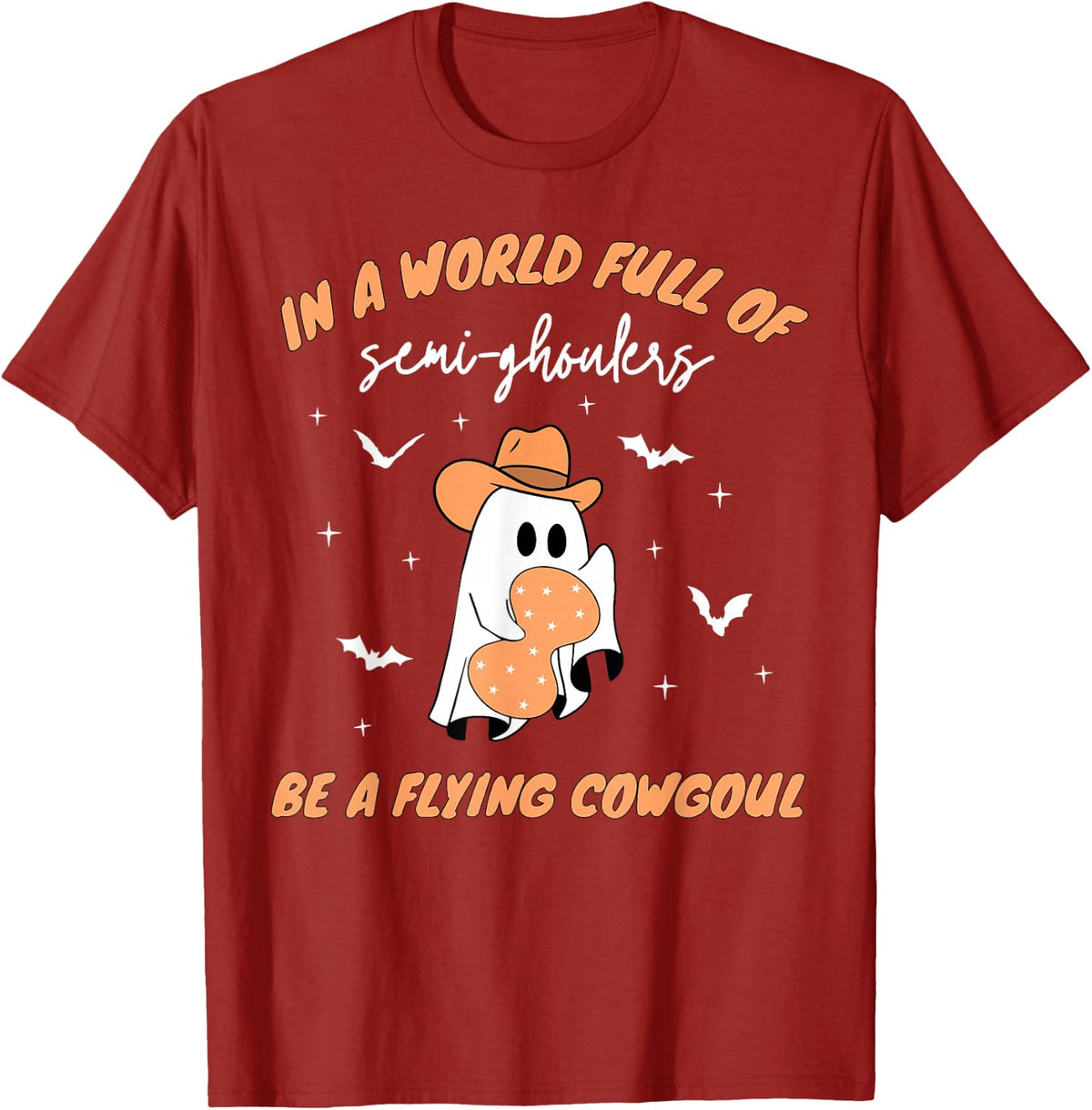 Labor and Delivery Nurse Halloween Ghost Flying Cowgirl Fall T-Shirt