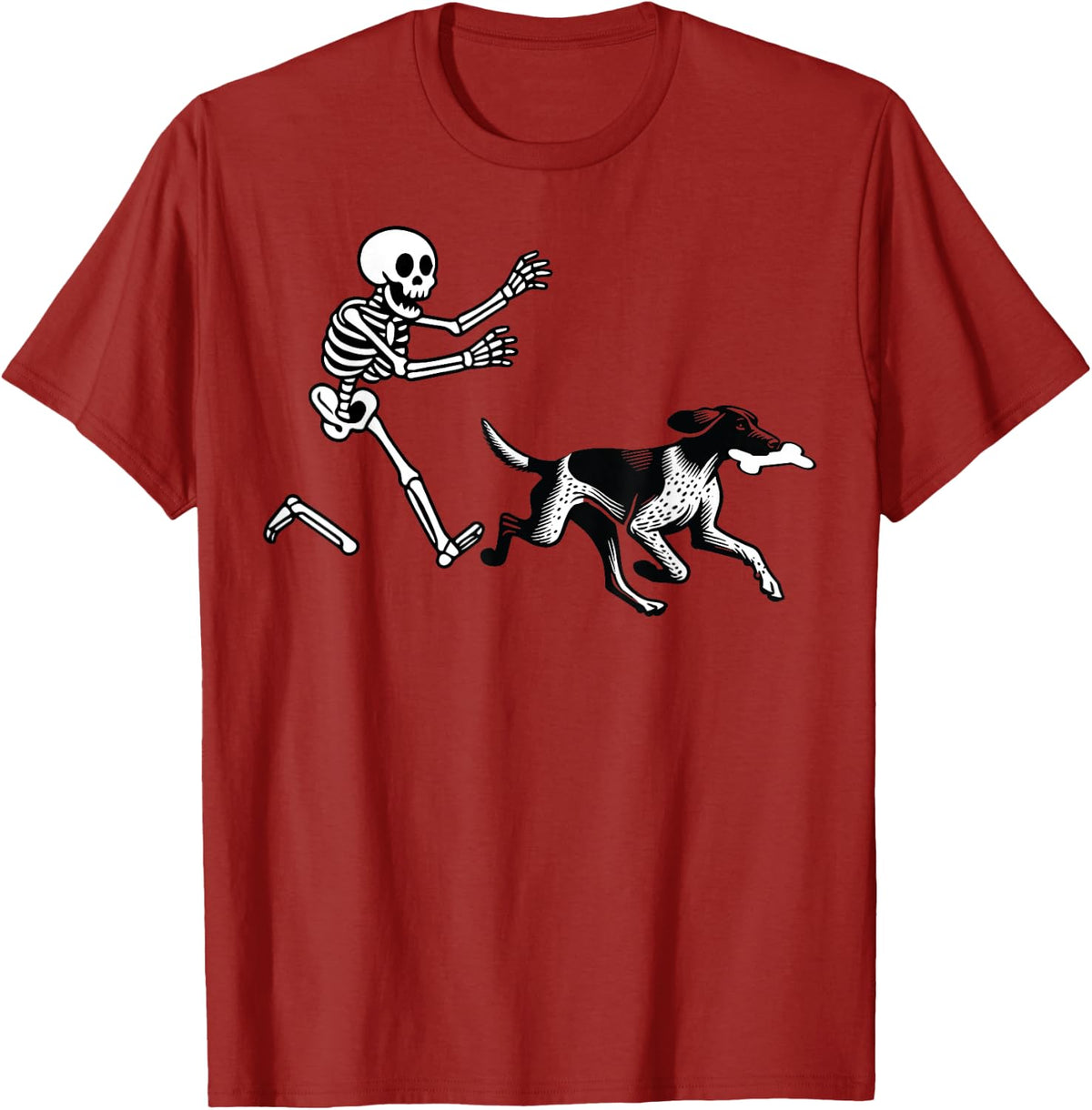 German Shorthaired Pointer Running Skeleton Halloween T-Shirt