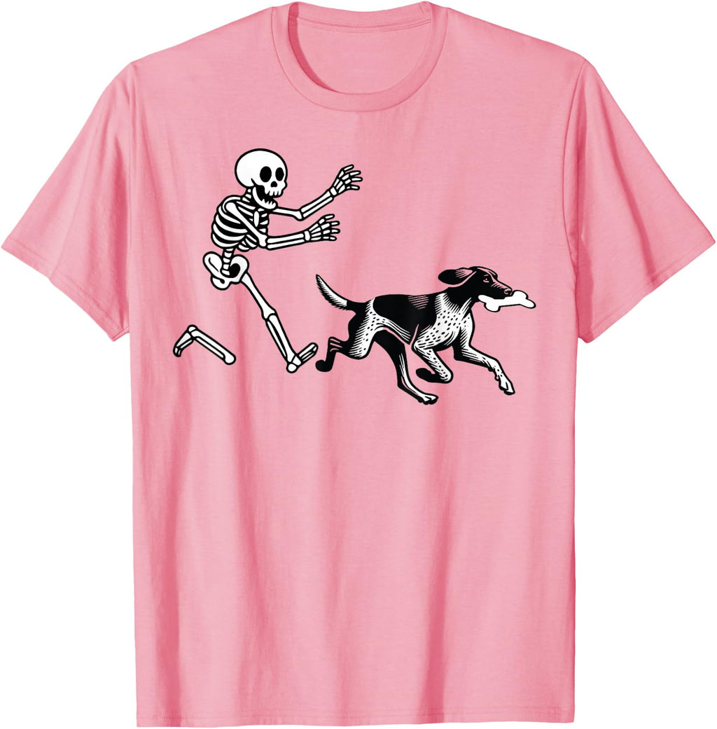 German Shorthaired Pointer Running Skeleton Halloween T-Shirt
