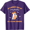 Labor and Delivery Nurse Halloween Ghost Flying Cowgirl Fall T-Shirt