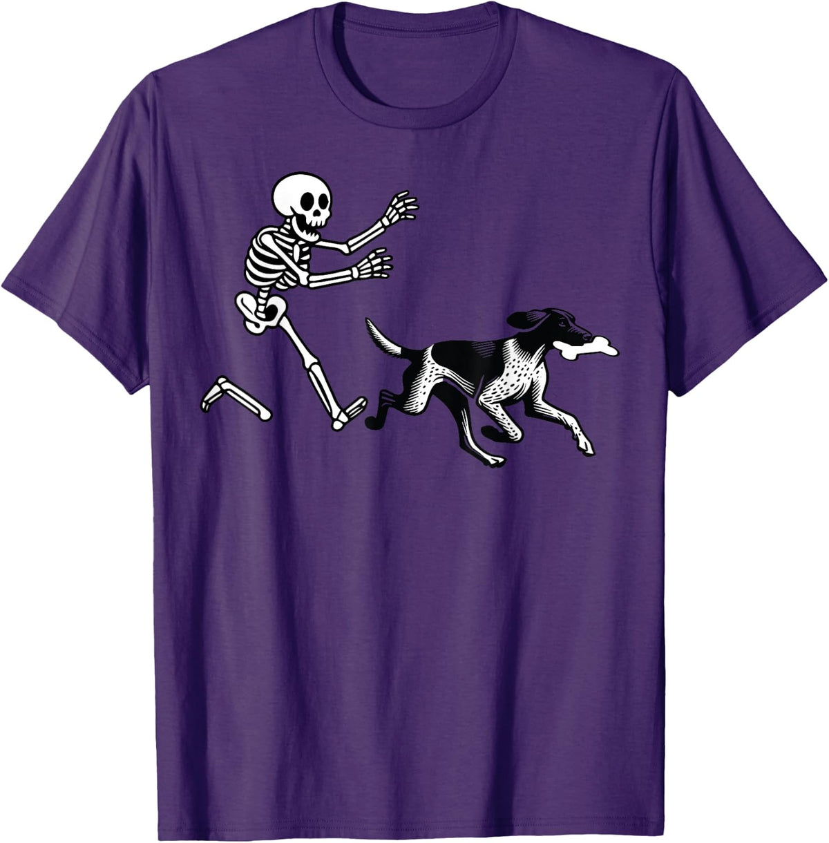 German Shorthaired Pointer Running Skeleton Halloween T-Shirt