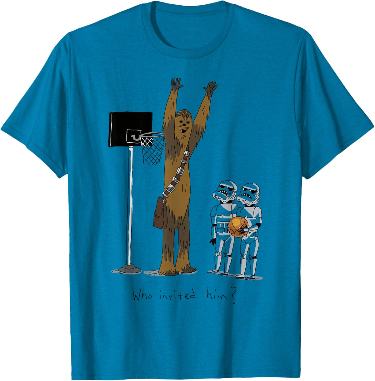 Star Wars Chewbacca Basketball Who Invited Him Disney+ T-Shirt