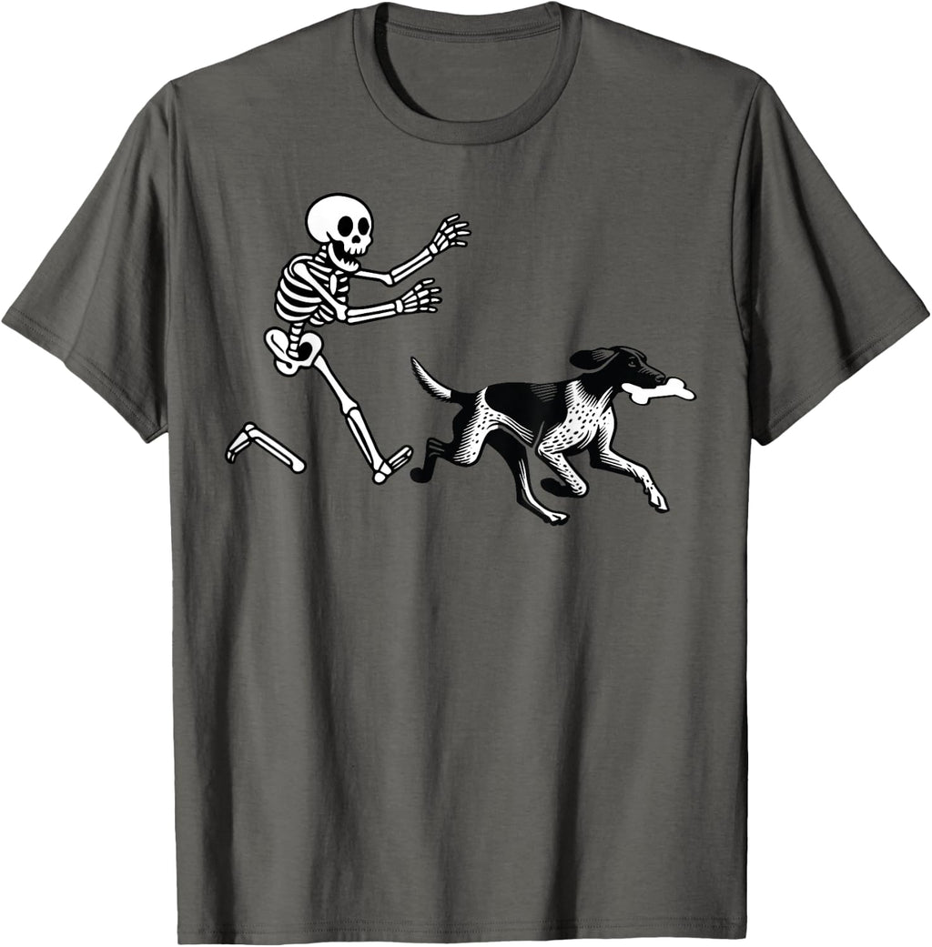 German Shorthaired Pointer Running Skeleton Halloween T-Shirt