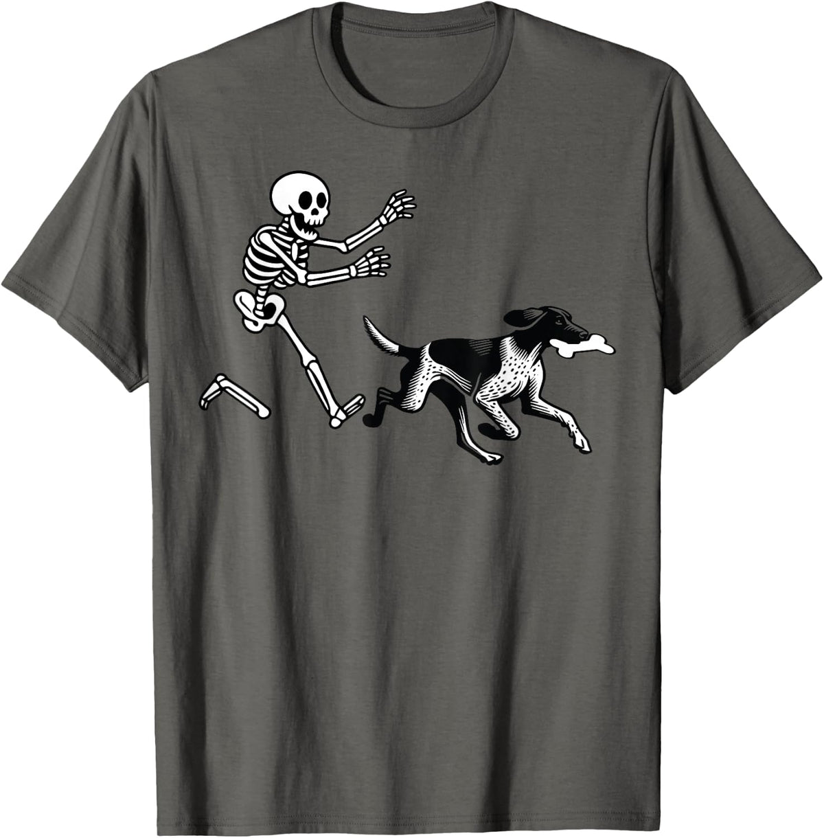 German Shorthaired Pointer Running Skeleton Halloween T-Shirt