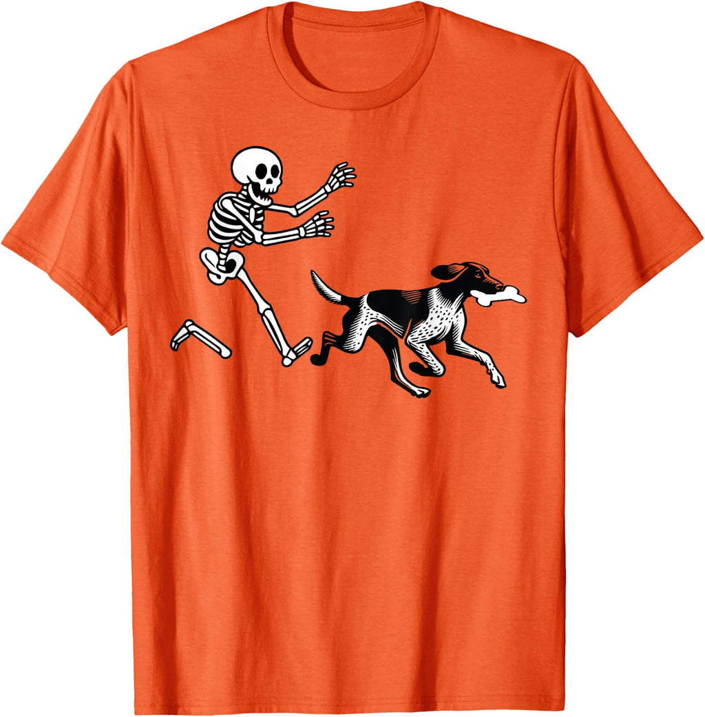 German Shorthaired Pointer Running Skeleton Halloween T-Shirt