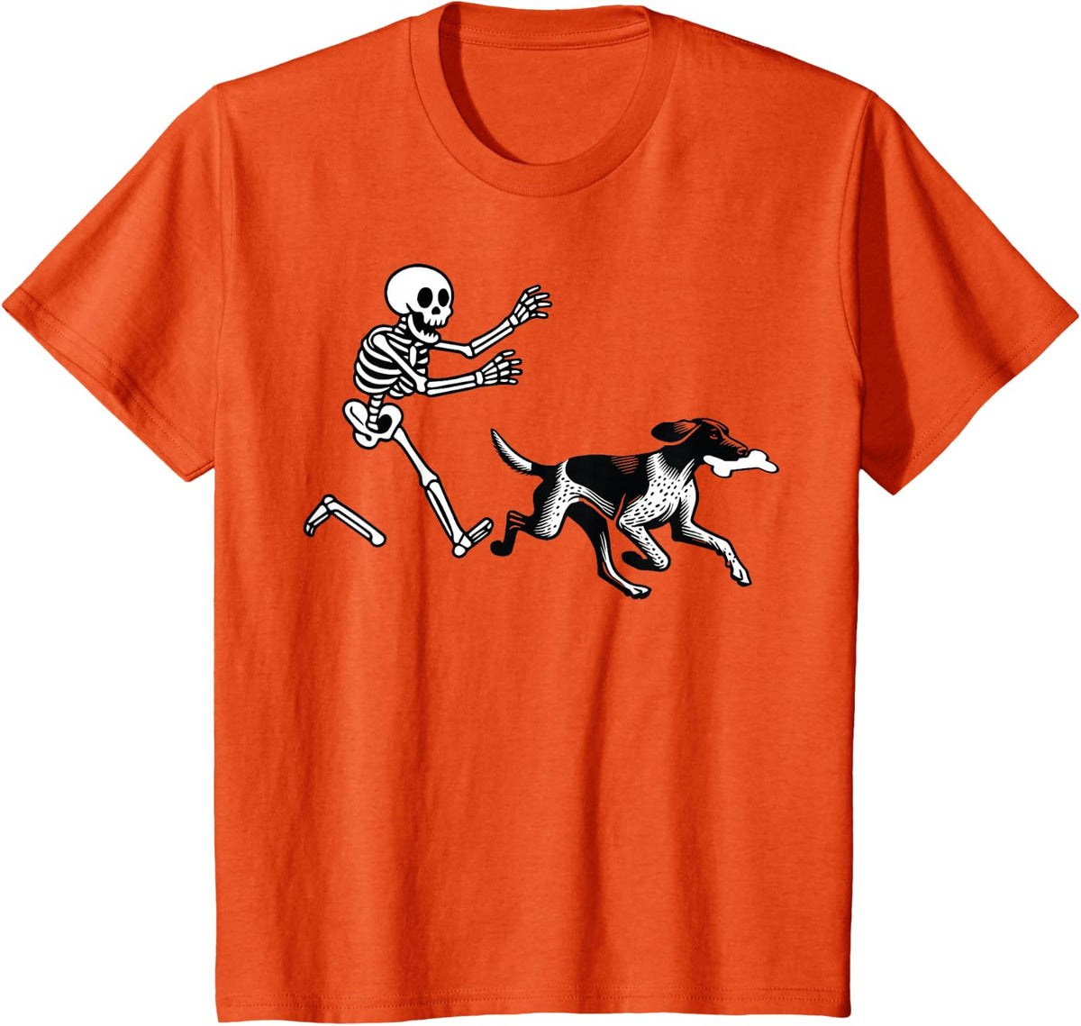 German Shorthaired Pointer Running Skeleton Halloween T-Shirt