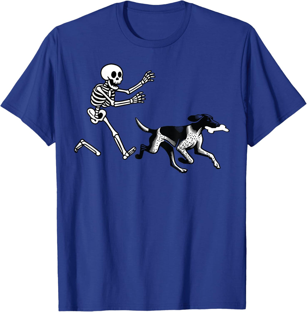 German Shorthaired Pointer Running Skeleton Halloween T-Shirt