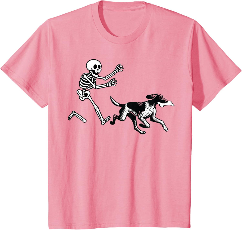 German Shorthaired Pointer Running Skeleton Halloween T-Shirt