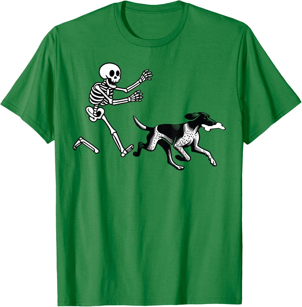 German Shorthaired Pointer Running Skeleton Halloween T-Shirt
