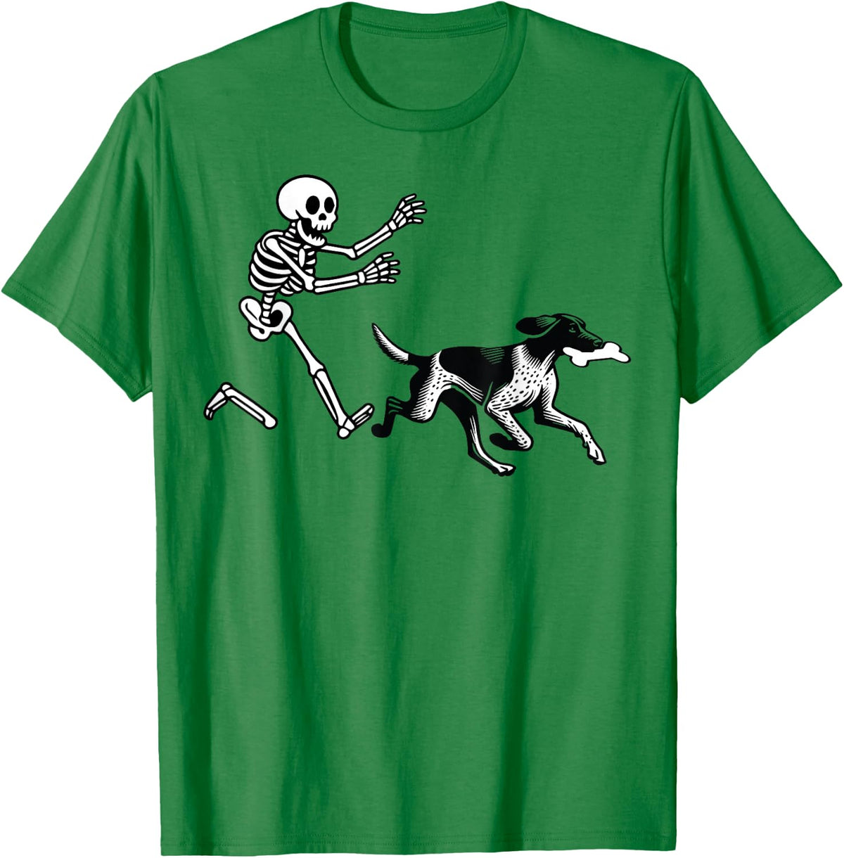 German Shorthaired Pointer Running Skeleton Halloween T-Shirt