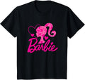 Barbie Black Heart Logo Crew Neck T-Shirt - Classic Fit, Short Sleeve, Cotton-Polyester Blend