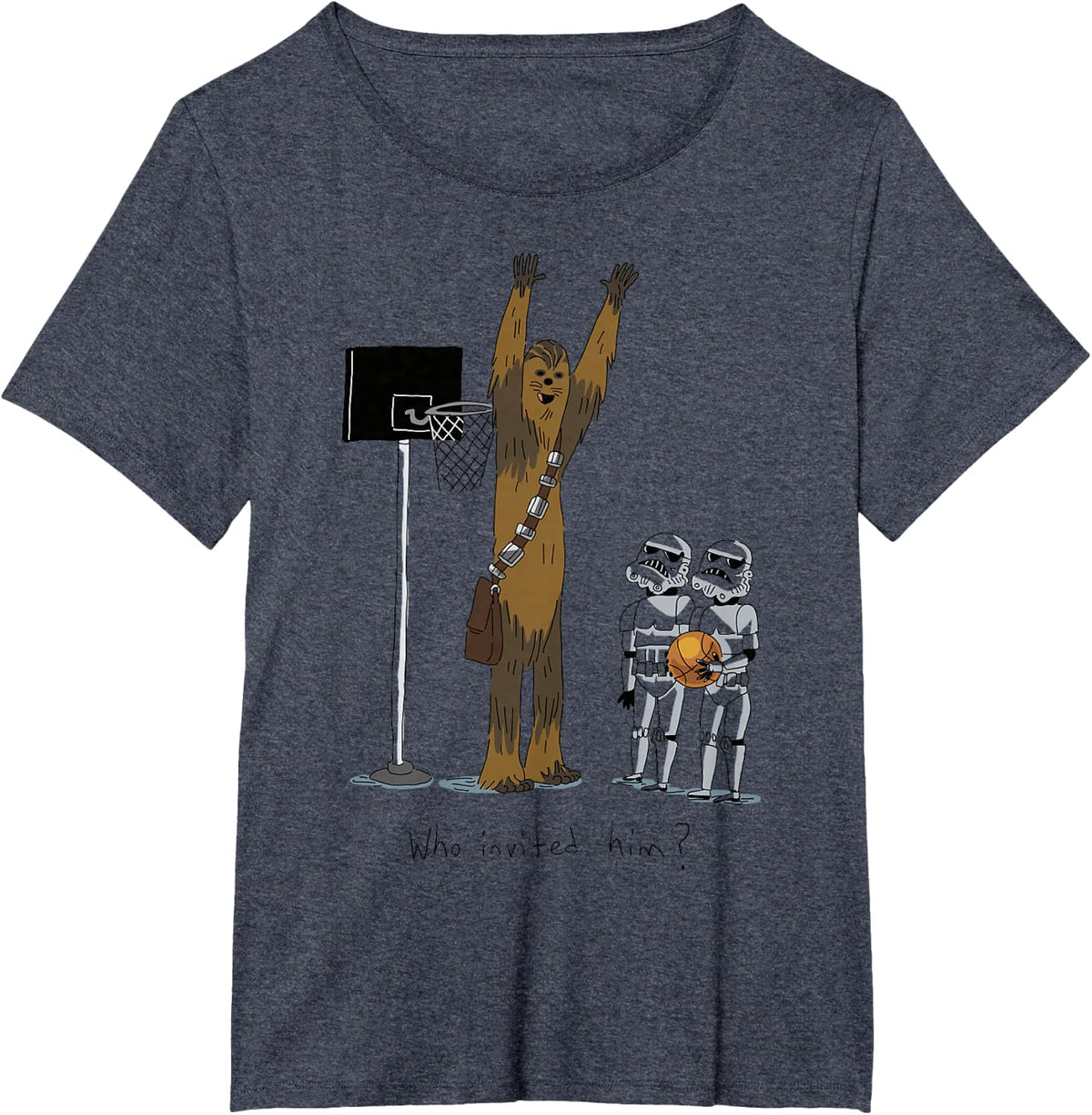 Star Wars Chewbacca Basketball Who Invited Him Disney+ T-Shirt