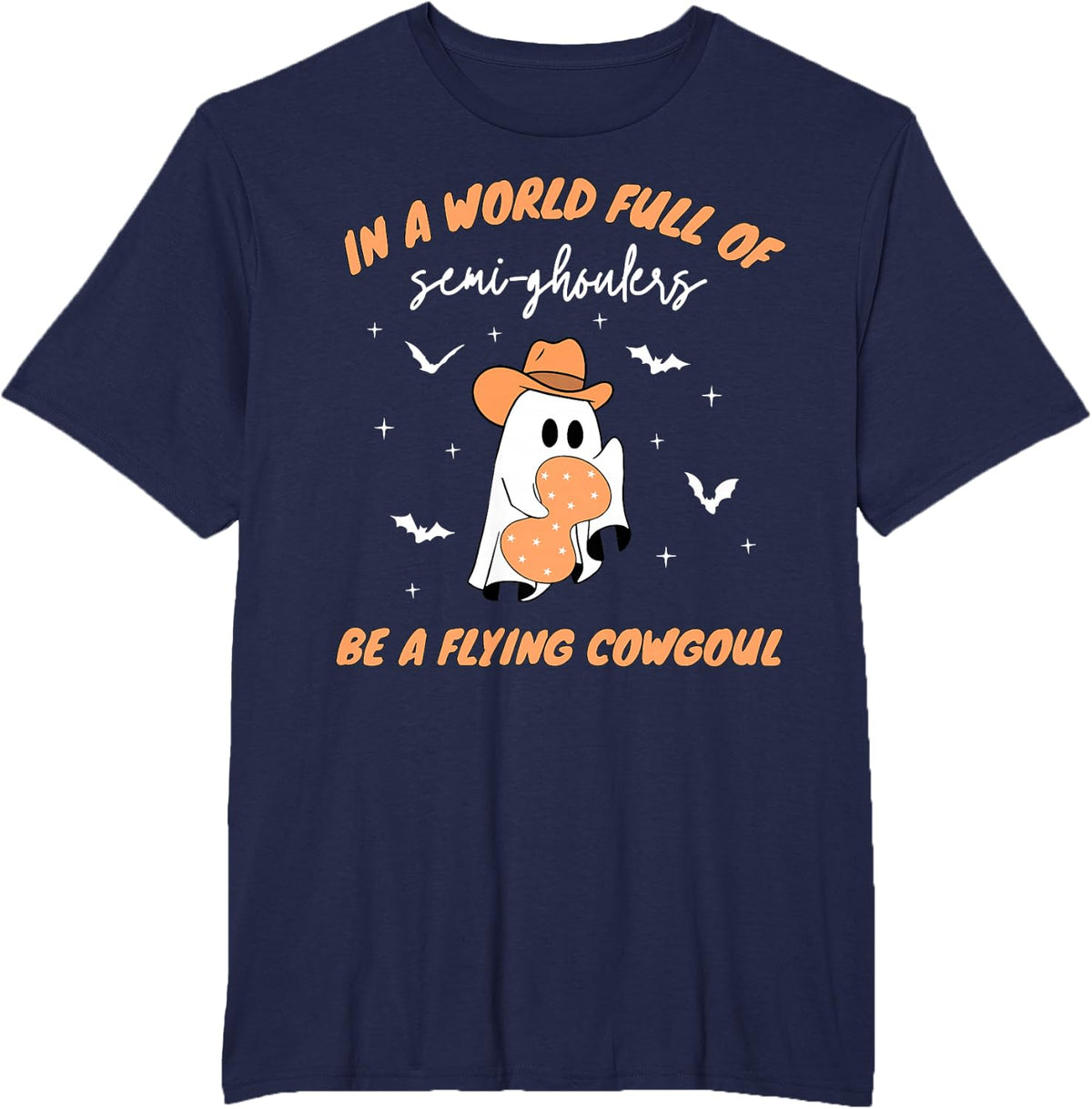 Labor and Delivery Nurse Halloween Ghost Flying Cowgirl Fall T-Shirt