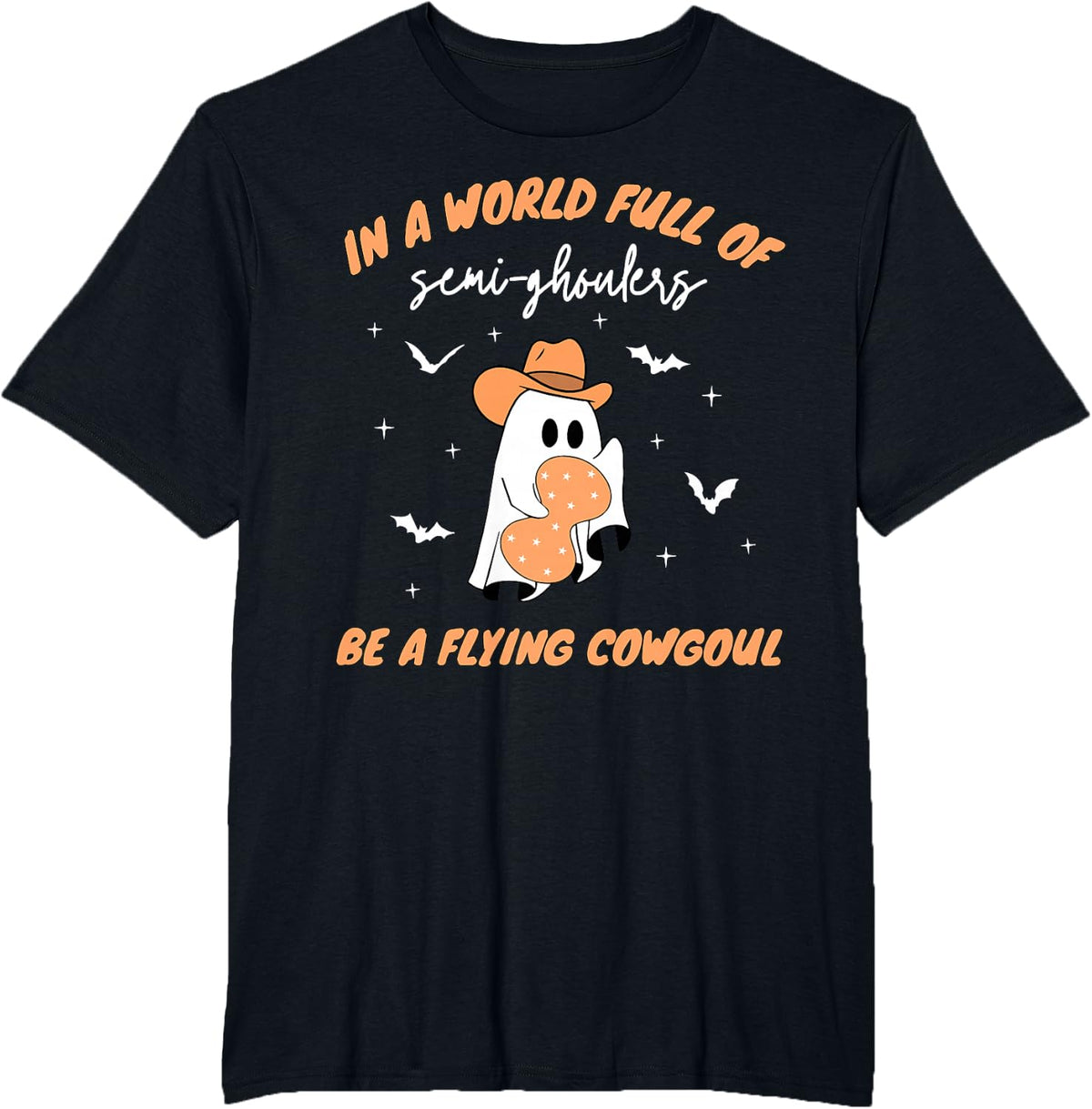Labor and Delivery Nurse Halloween Ghost Flying Cowgirl Fall T-Shirt