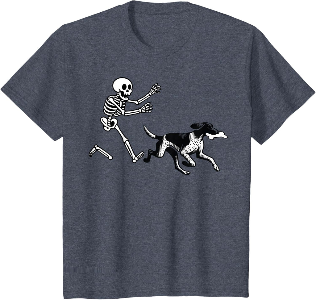 German Shorthaired Pointer Running Skeleton Halloween T-Shirt