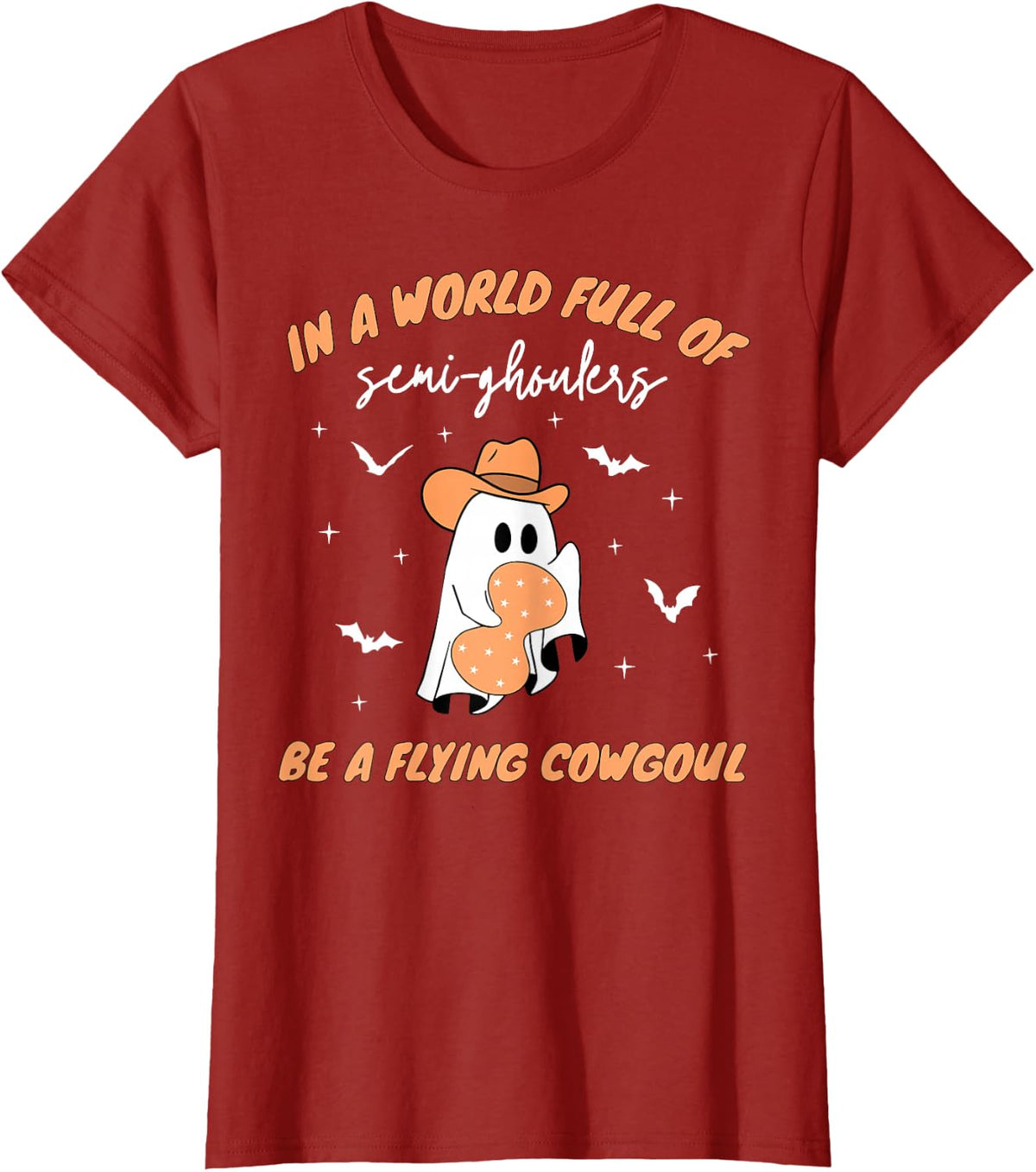 Labor and Delivery Nurse Halloween Ghost Flying Cowgirl Fall T-Shirt