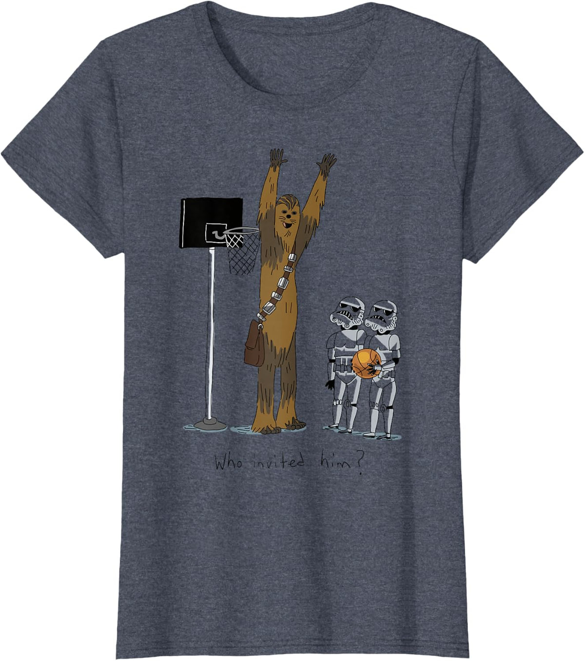 Star Wars Chewbacca Basketball Who Invited Him Disney+ T-Shirt