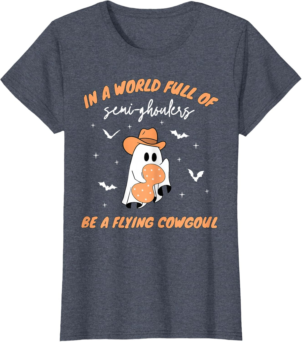 Labor and Delivery Nurse Halloween Ghost Flying Cowgirl Fall T-Shirt