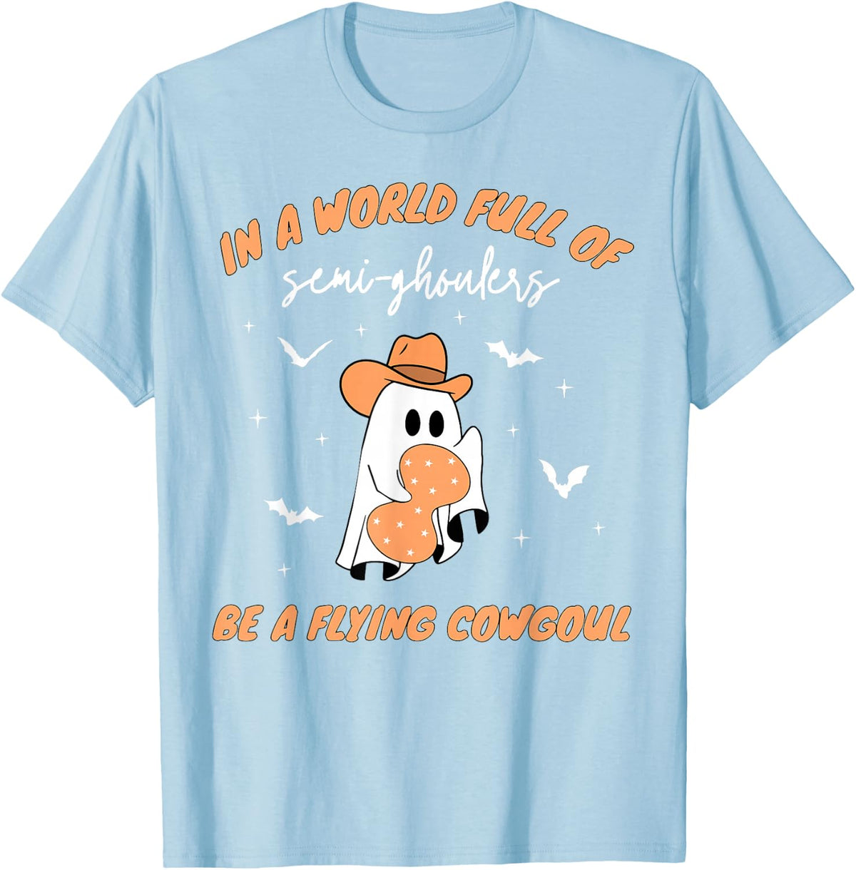 Labor and Delivery Nurse Halloween Ghost Flying Cowgirl Fall T-Shirt