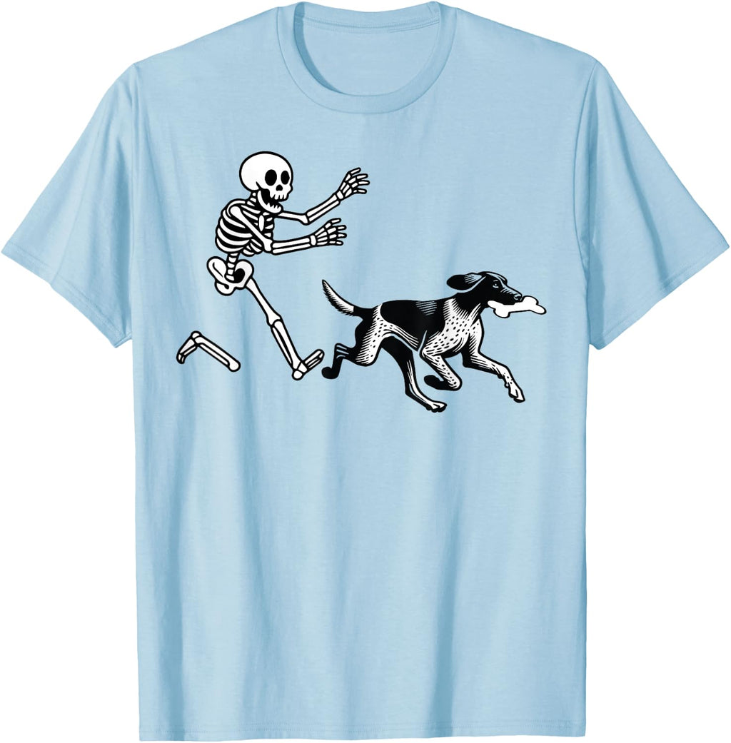 German Shorthaired Pointer Running Skeleton Halloween T-Shirt