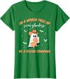 Labor and Delivery Nurse Halloween Ghost Flying Cowgirl Fall T-Shirt