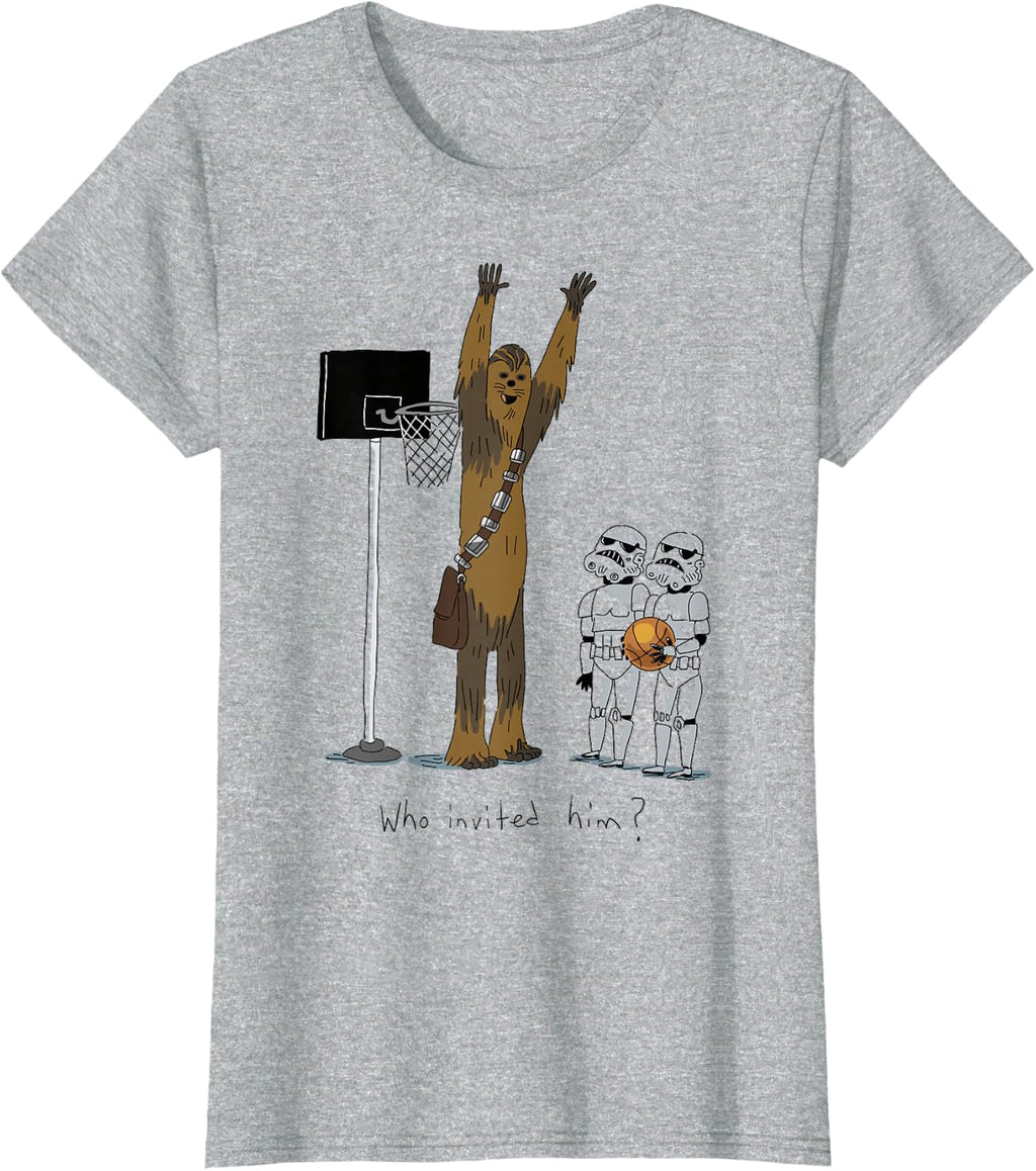 Star Wars Chewbacca Basketball Who Invited Him Disney+ T-Shirt