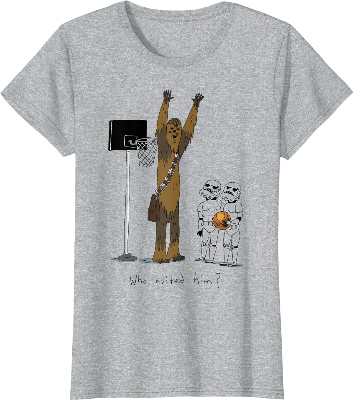 Star Wars Chewbacca Basketball Who Invited Him Disney+ T-Shirt