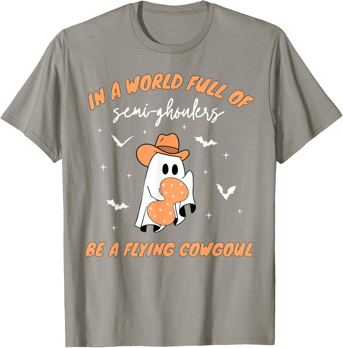 Labor and Delivery Nurse Halloween Ghost Flying Cowgirl Fall T-Shirt