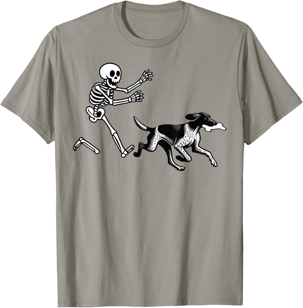 German Shorthaired Pointer Running Skeleton Halloween T-Shirt