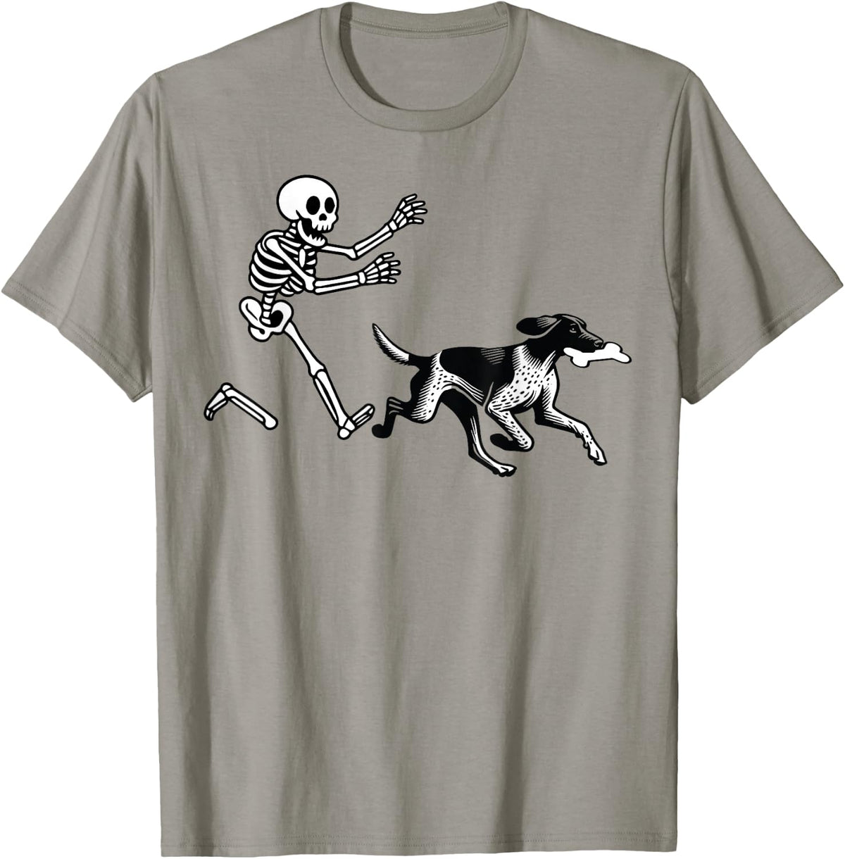 German Shorthaired Pointer Running Skeleton Halloween T-Shirt