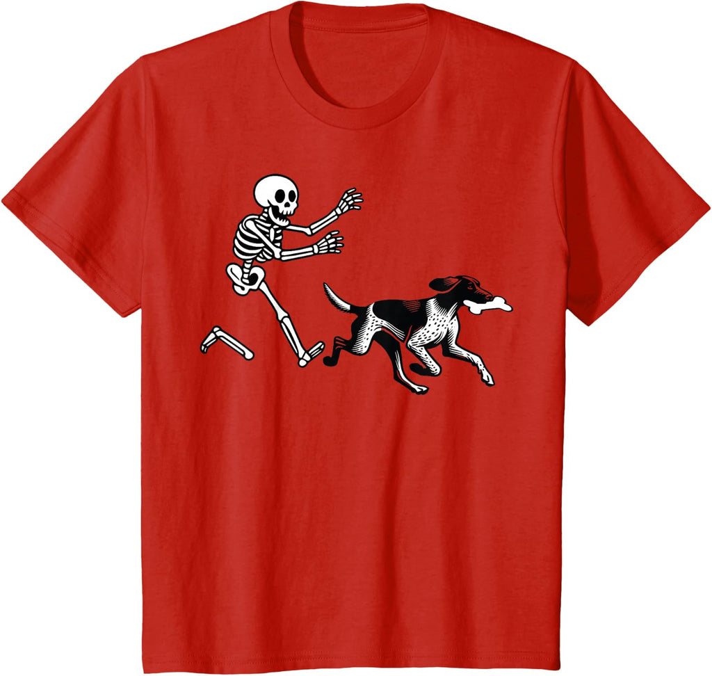 German Shorthaired Pointer Running Skeleton Halloween T-Shirt