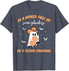 Labor and Delivery Nurse Halloween Ghost Flying Cowgirl Fall T-Shirt