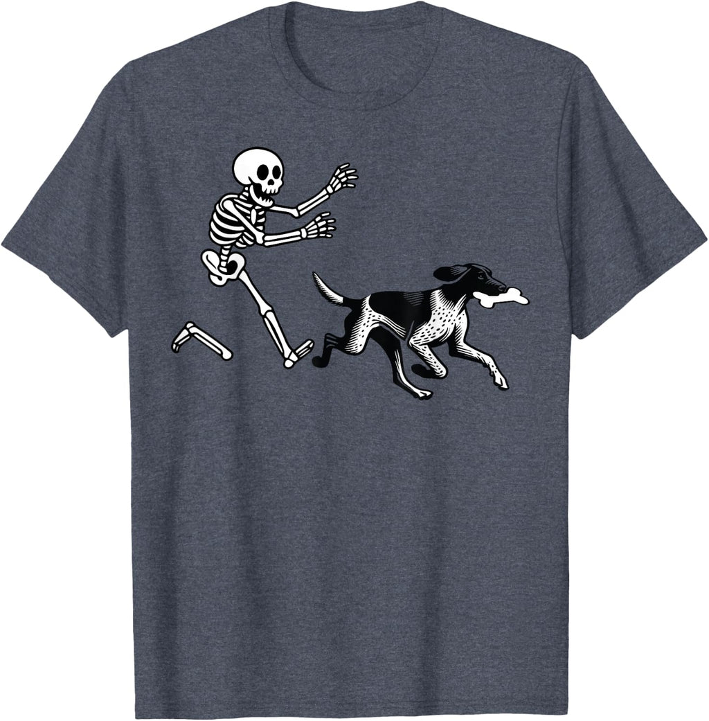 German Shorthaired Pointer Running Skeleton Halloween T-Shirt