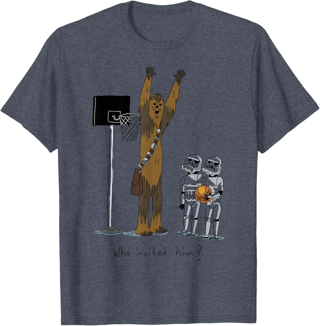 Star Wars Chewbacca Basketball Who Invited Him Disney+ T-Shirt