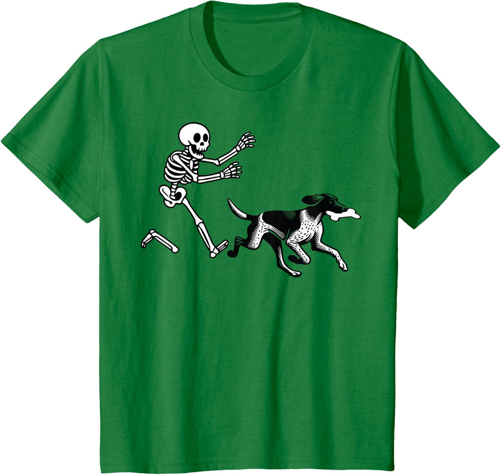 German Shorthaired Pointer Running Skeleton Halloween T-Shirt