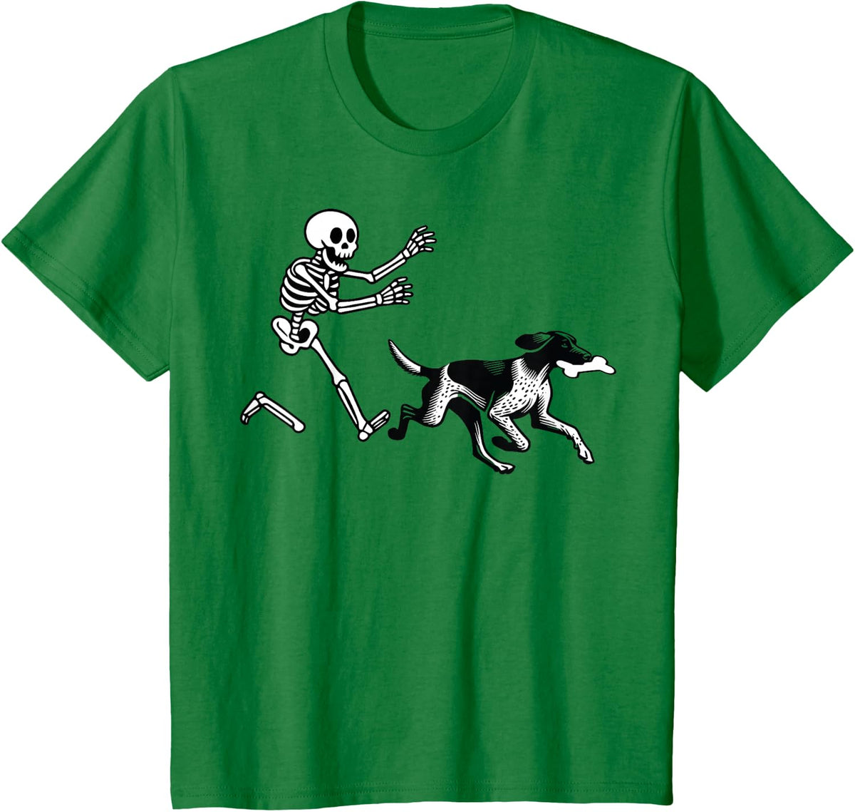 German Shorthaired Pointer Running Skeleton Halloween T-Shirt