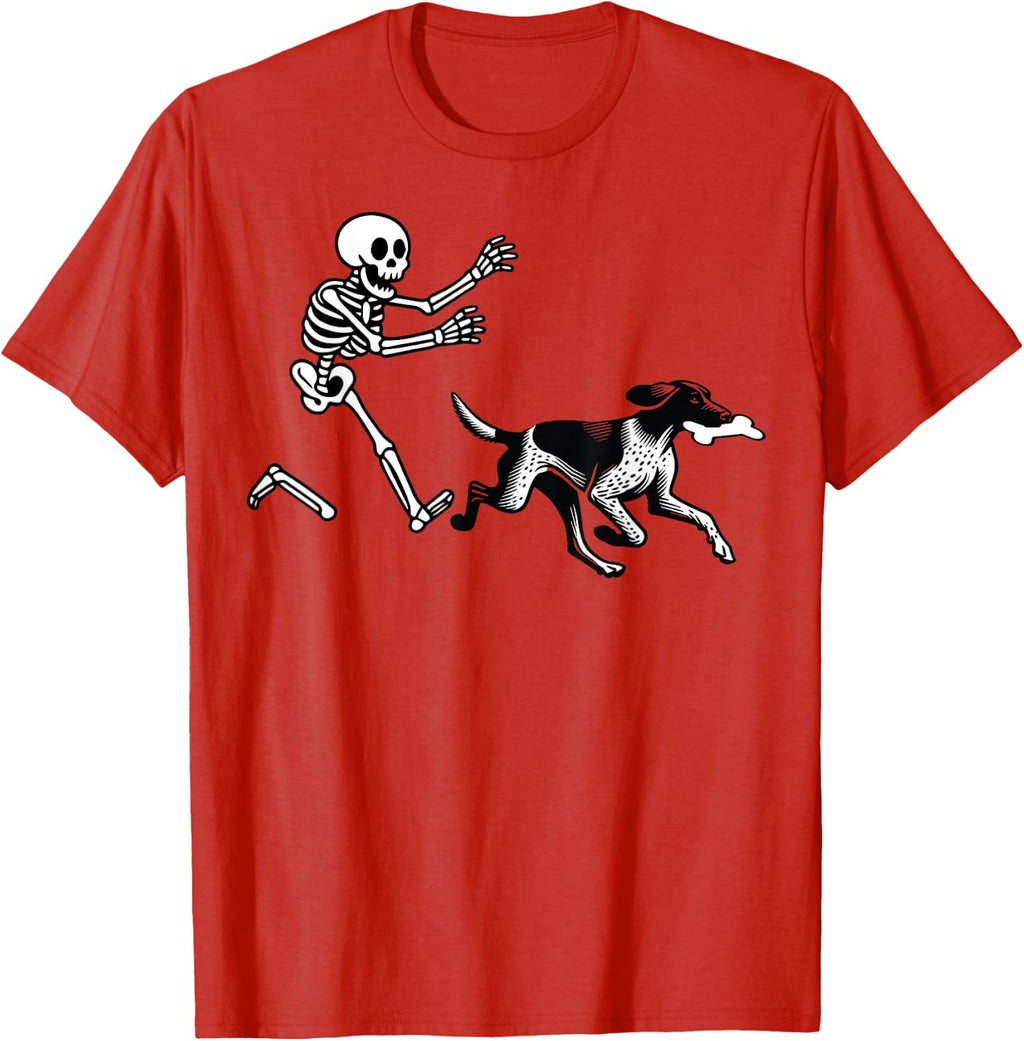 German Shorthaired Pointer Running Skeleton Halloween T-Shirt
