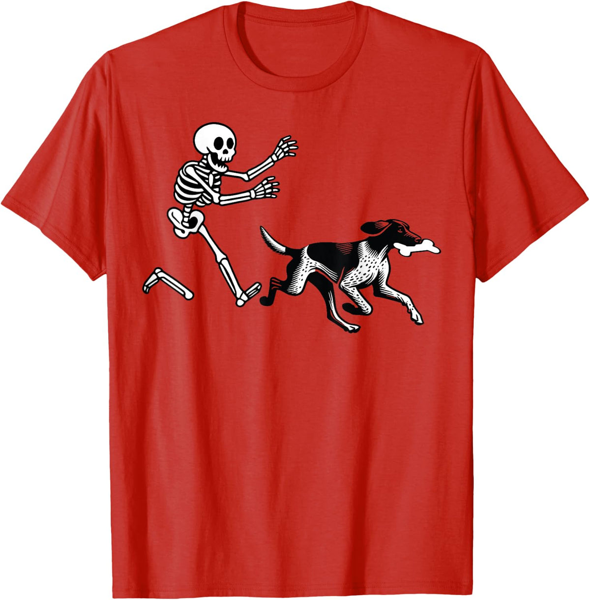 German Shorthaired Pointer Running Skeleton Halloween T-Shirt