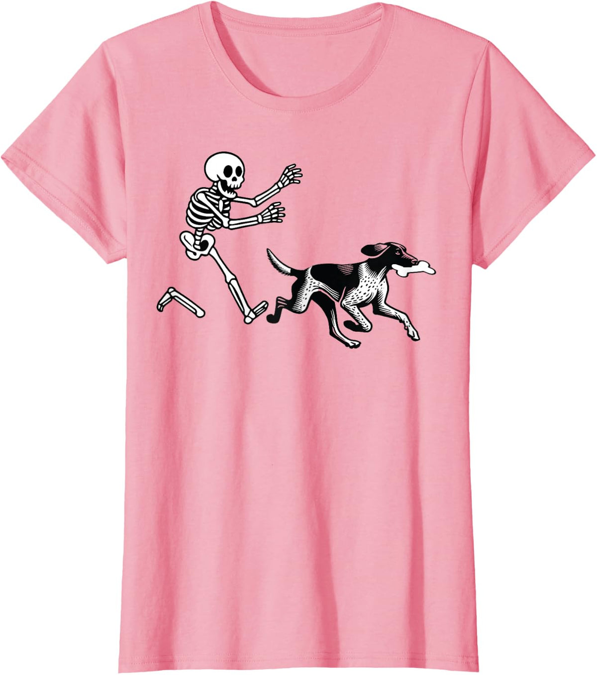 German Shorthaired Pointer Running Skeleton Halloween T-Shirt
