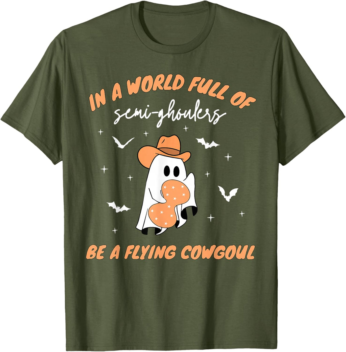 Labor and Delivery Nurse Halloween Ghost Flying Cowgirl Fall T-Shirt