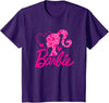 Barbie Black Heart Logo Crew Neck T-Shirt - Classic Fit, Short Sleeve, Cotton-Polyester Blend