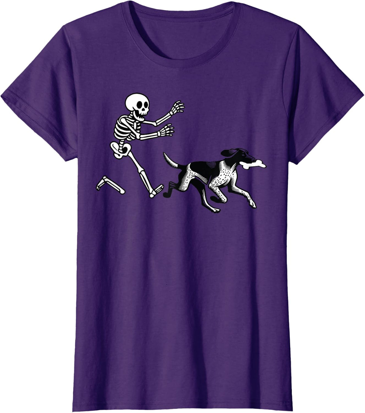 German Shorthaired Pointer Running Skeleton Halloween T-Shirt